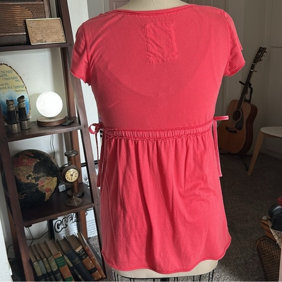 Hollister coral pink vintage Y2K babydoll top - Picture 3 of 10